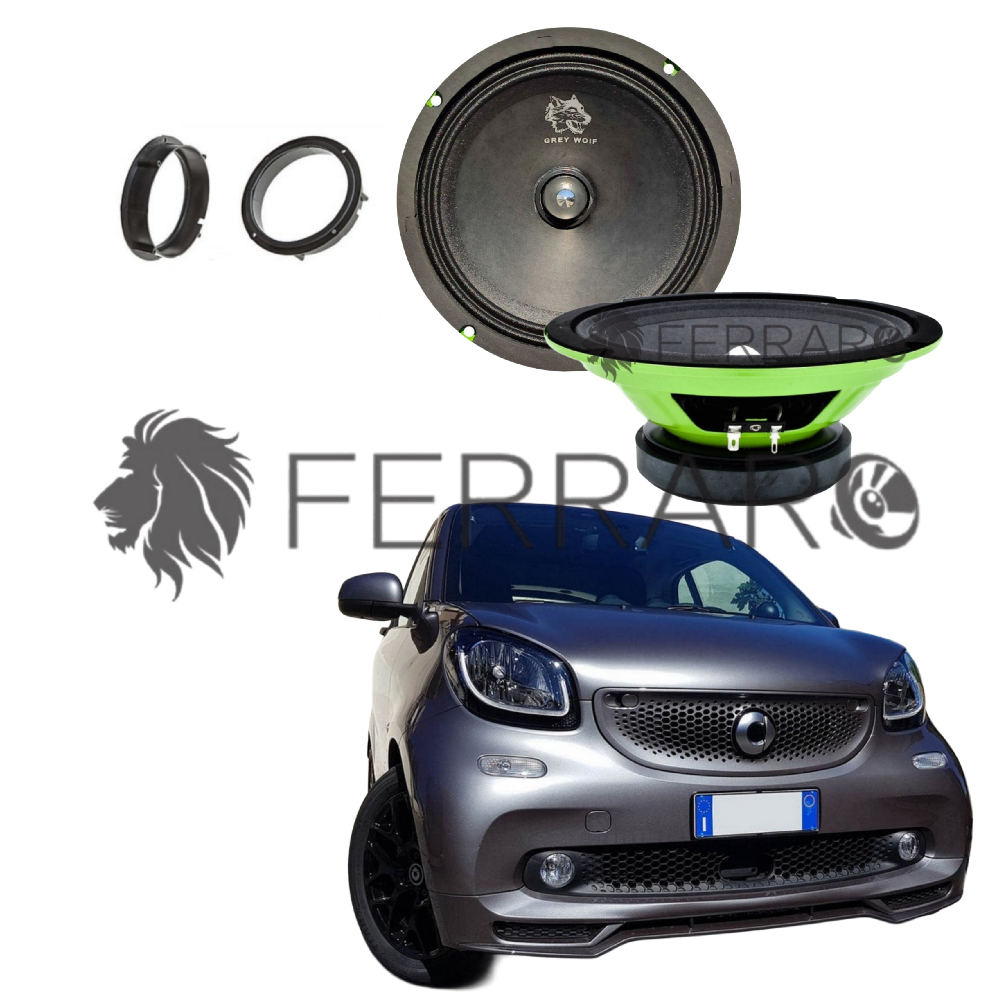 FerraroStore Kit 2 Altoparlanti | PV165.3 | Anteriori | Smart ForTwo 453