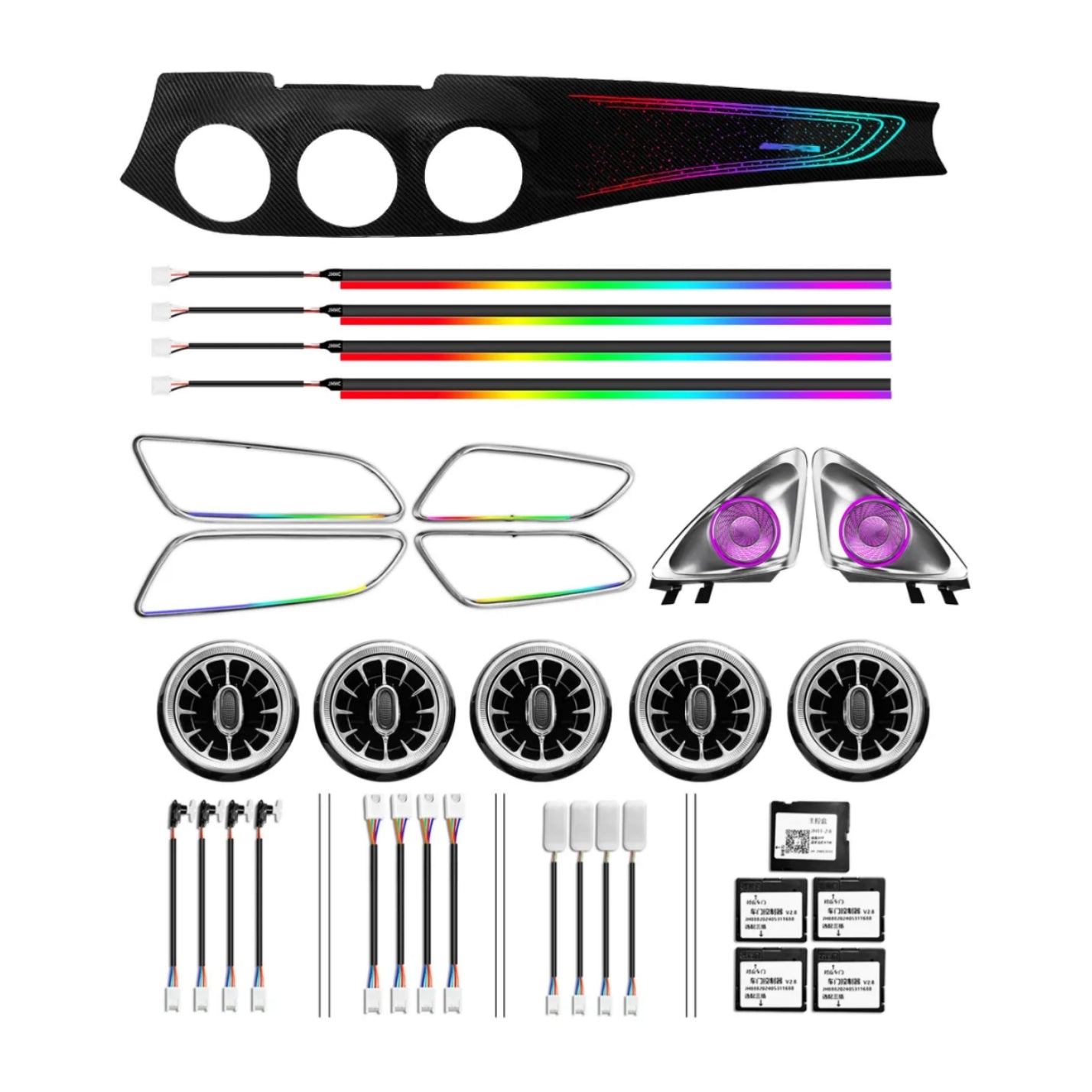 Ambient Light per Mercedes Classe CLA, GLA, 64 Colori RGB