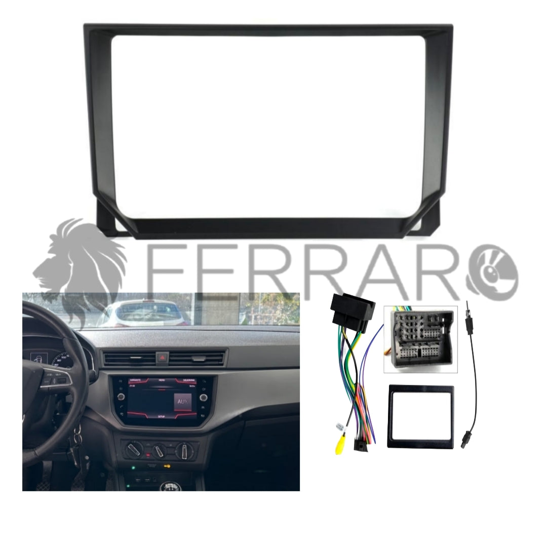 Kit Montaggio Autoradio 9"Pollici Seat Ibiza, Arona (2017-2025), Mascherina, Cablaggio per Autoradio Android