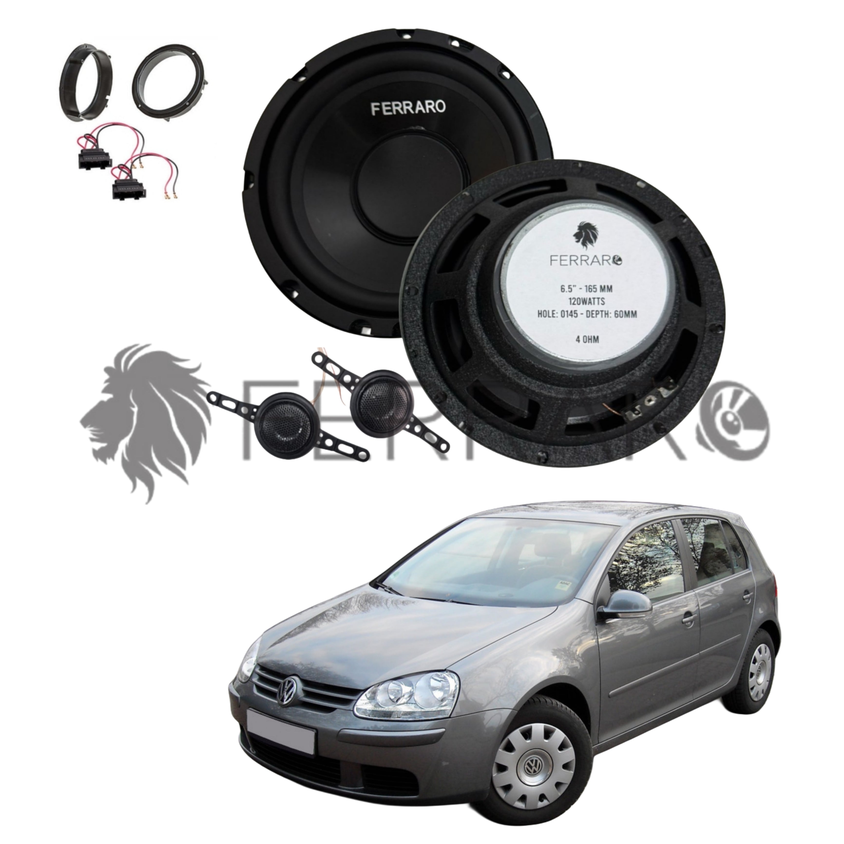 FerraroStore Kit 2 Altoparlanti | ASK-165.2 | Ant o Post | VW Golf 5ª Serie dal 2003>