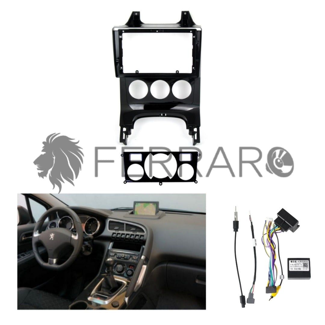 Kit Montaggio Autoradio 9"Pollici Peugeot 3008 (Dal 2013>) Mascherina, Cablaggio Autoradio Android