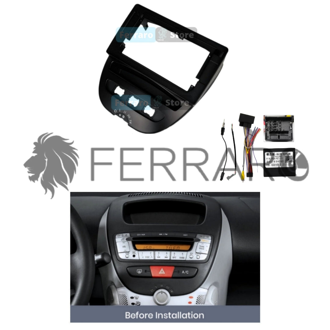 Kit Montaggio Autoradio 10.1"Pollici per Toyota Aygo, Peugeot 107, Citroen C1 (2005-2014) Mascherina, Cablaggio Autoradio Android