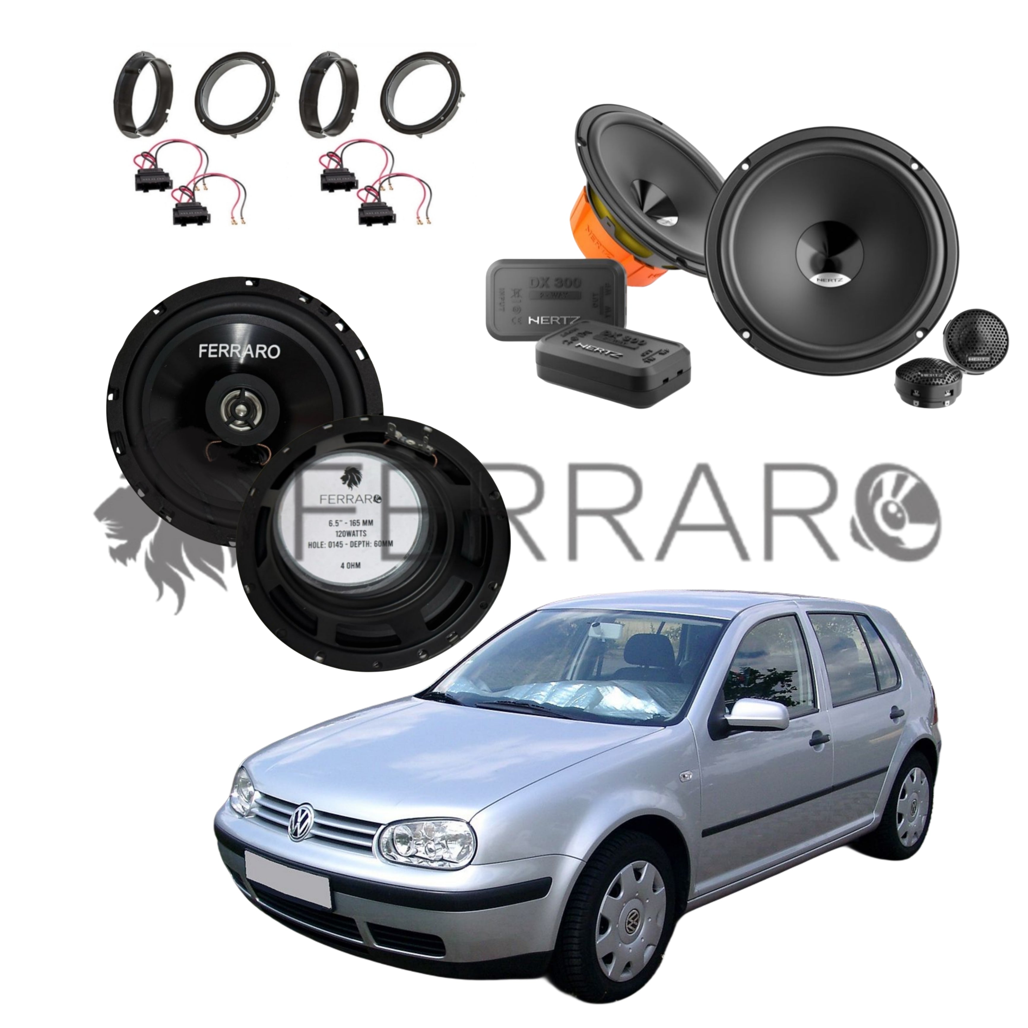 Hertz Kit 6 Casse | DSK 165.3 | ASC-552PC | Ant/Post | VW Golf 4ª Serie dal 1997>