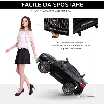 HOMCOM Macchina Elettrica per Bambini 3-5 Anni Mercedes con Cintura di Sicurezza e Telecomando, Nero