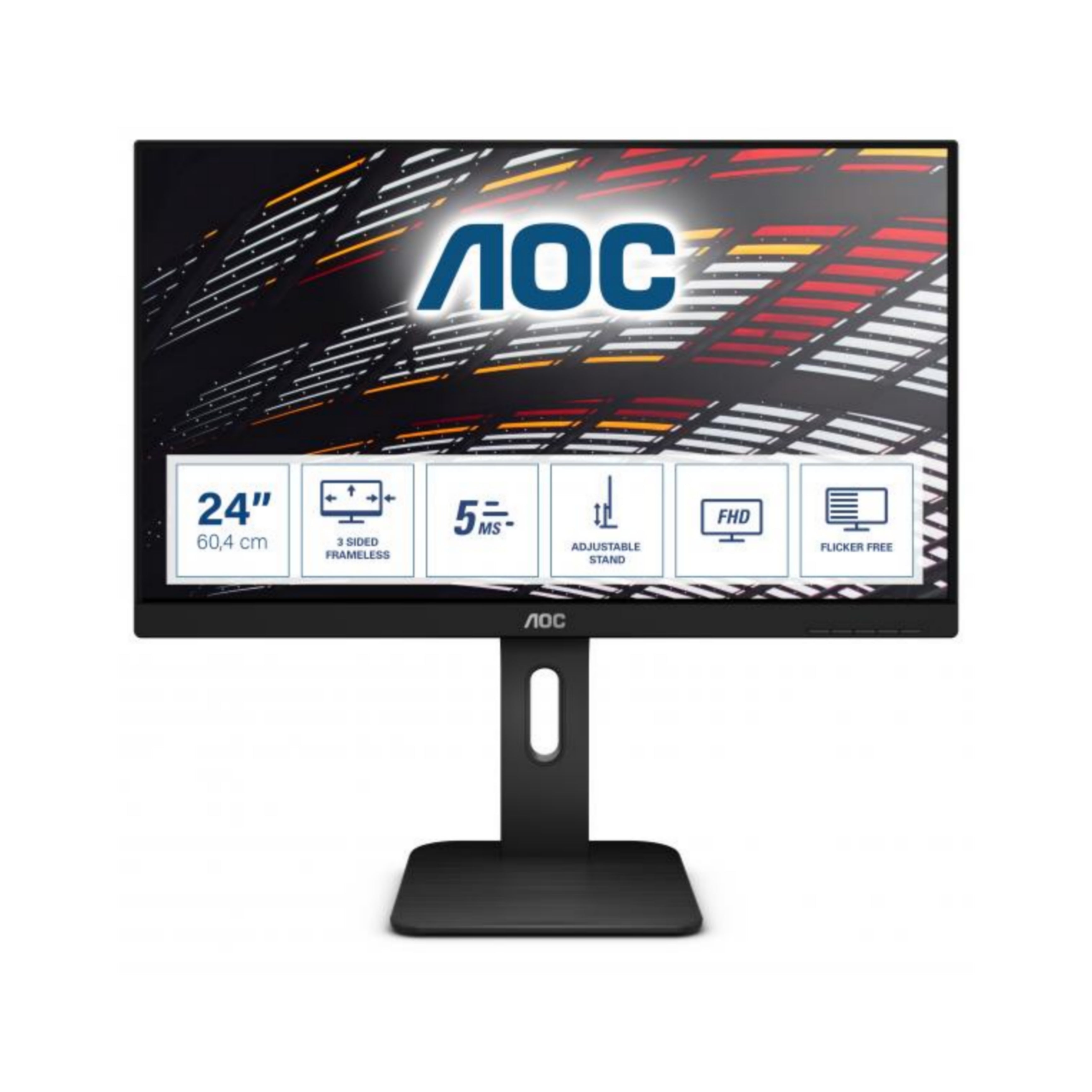 AOC Monitor Ufficio 23.8" | 24P1 | Piatto, FHD, 1920x1080p