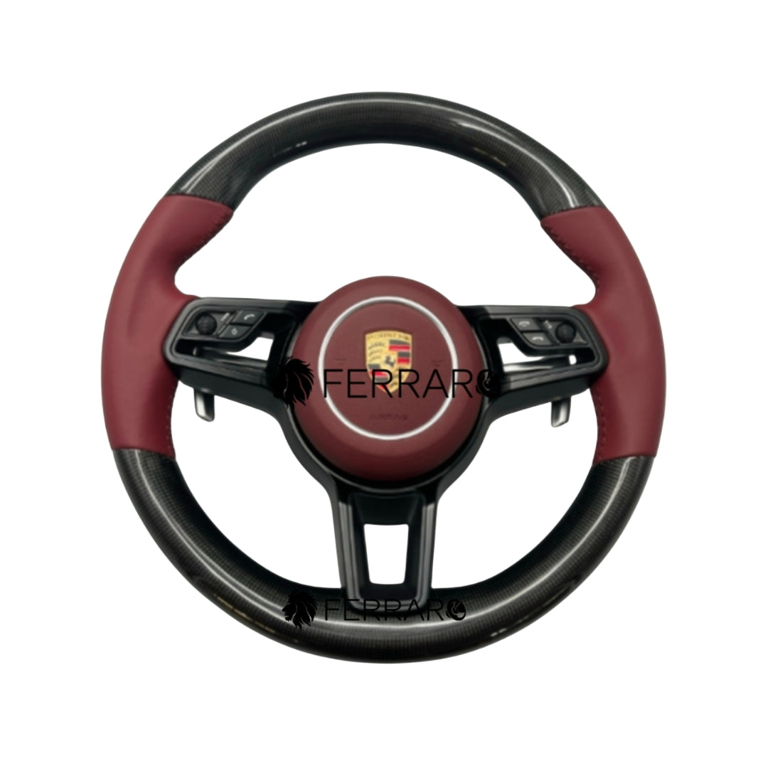 Volante per Porsche, Carbonio Diagonale, Paletta Corta, Senza Etichetta