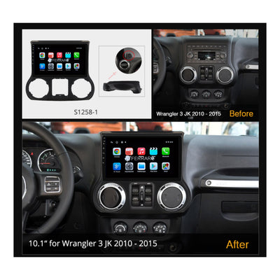 Autoradio per Jeep Wrangler 3 JK 10.1" | 2010-2018 | Android | Bluetooth | CarPlay | Android Auto | 2GB/4GB/8GB Ram