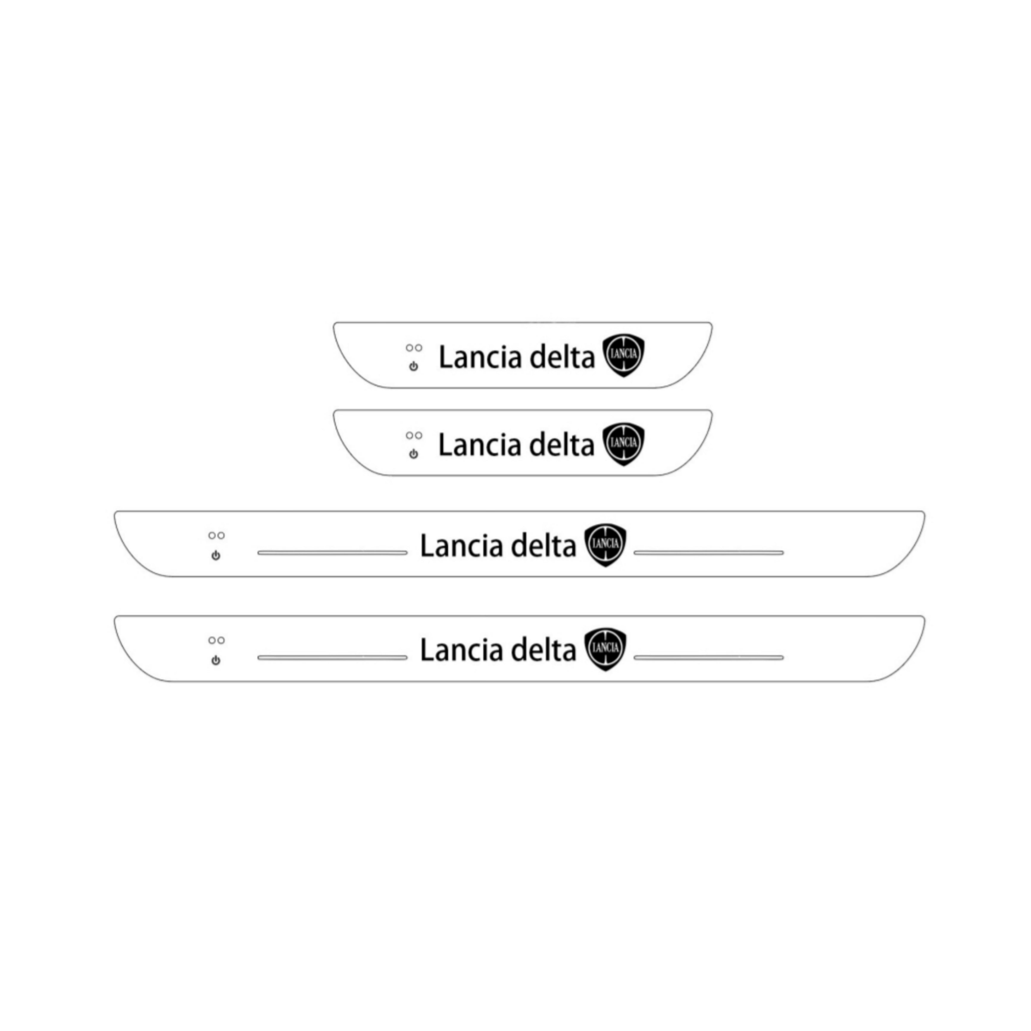 Kit Battitacco per Lancia Delta, LED, Senza Filo con Adesivo