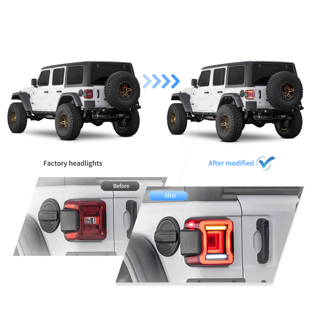 Fanali Posteriore Completo per Jeep Wrangler JL 4ª Serie (2017-2025) a LED