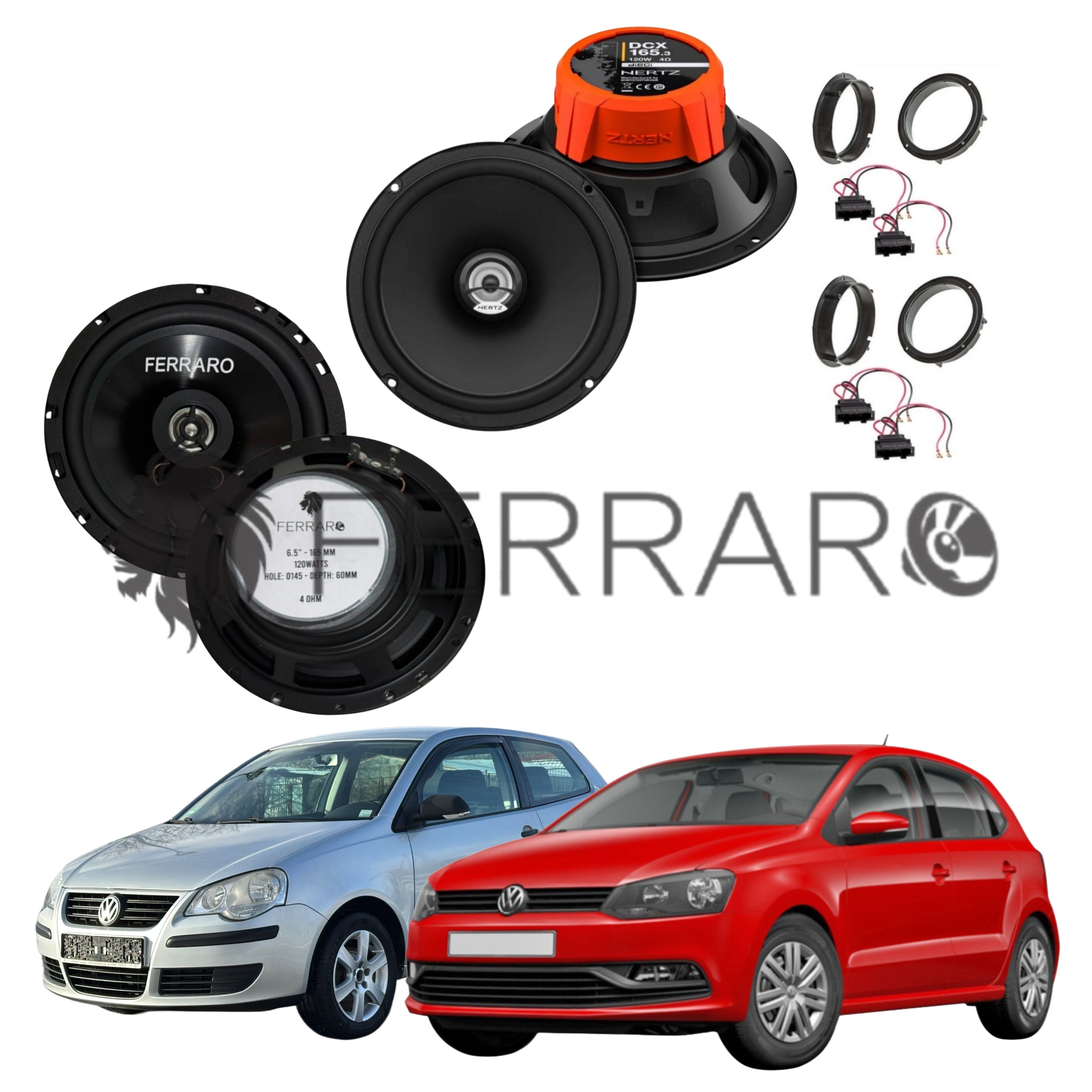 FerraroStore Kit 4 Casse | DCX 165.3 | ASC-652PC | Ant/Post | VW Polo 9N/6R/6C (2001-2024)