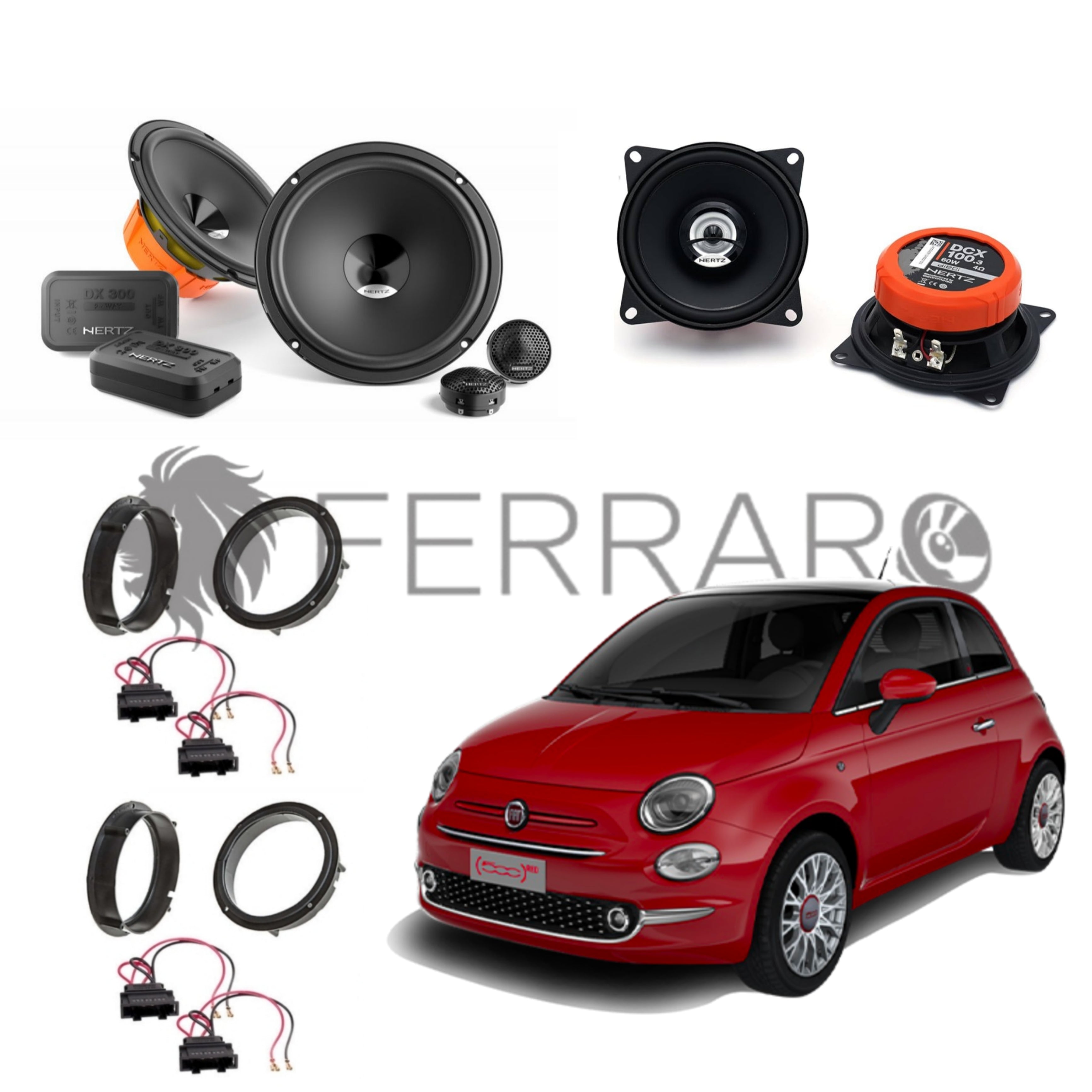 Hertz Kit 6 Casse | DCX 100.3 | DSK 165.3 | Ant/Post | Fiat 500s