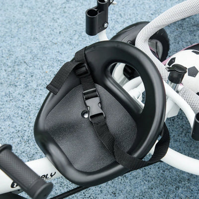 HOMCOM Triciclo per Bambini 1-5 Anni con Maniglione e Tettuccio Regolabile, 102x49x102 cm, Bianco e Rosa