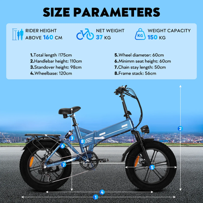 FerraroStore E20, Bici Elettrica Pieghevole, 20", Batteria 48V