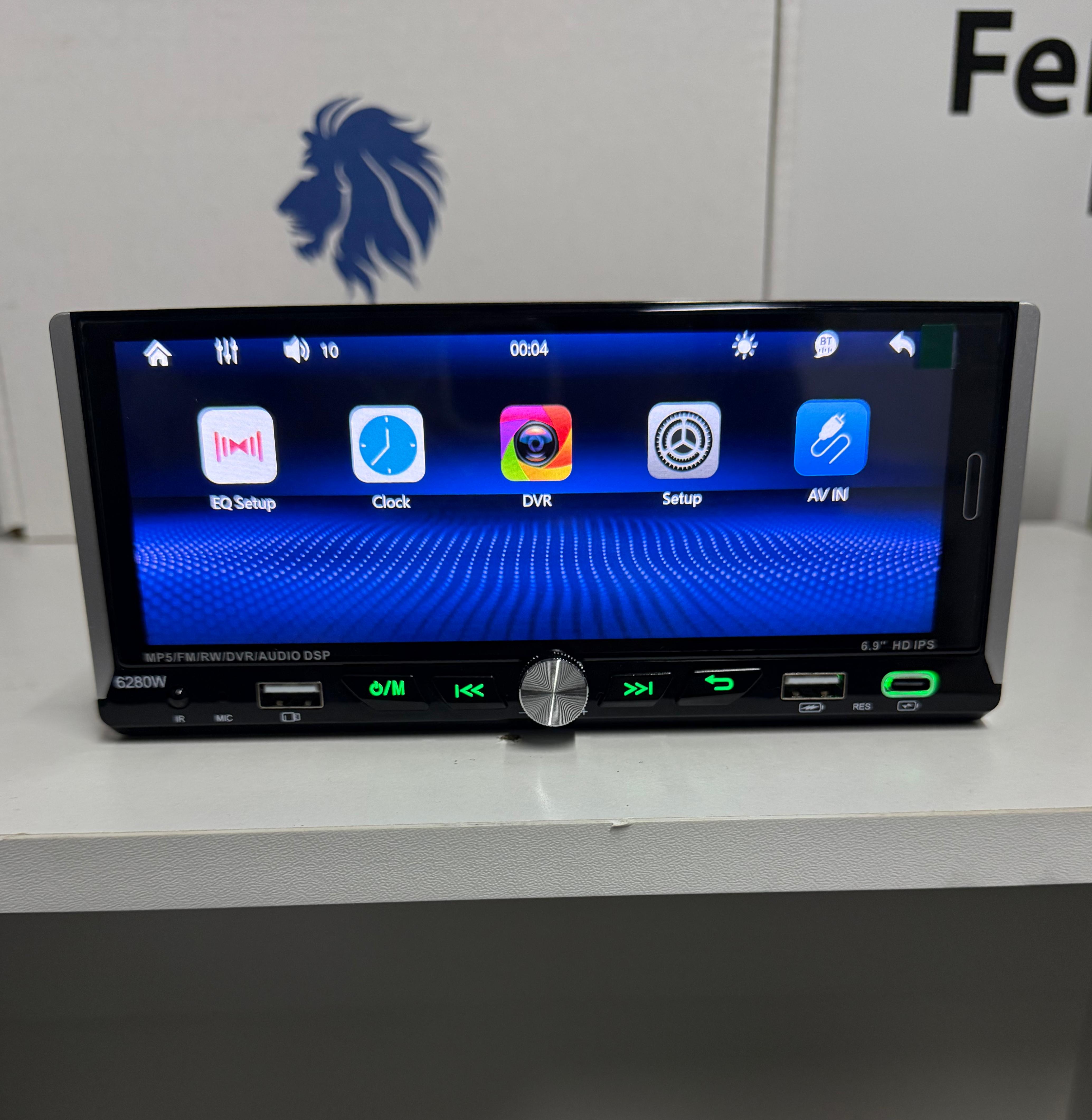 Autoradio Universale Fisso, 1Din 6.9"Pollici, Bluetooth, CarPlay, Android Auto