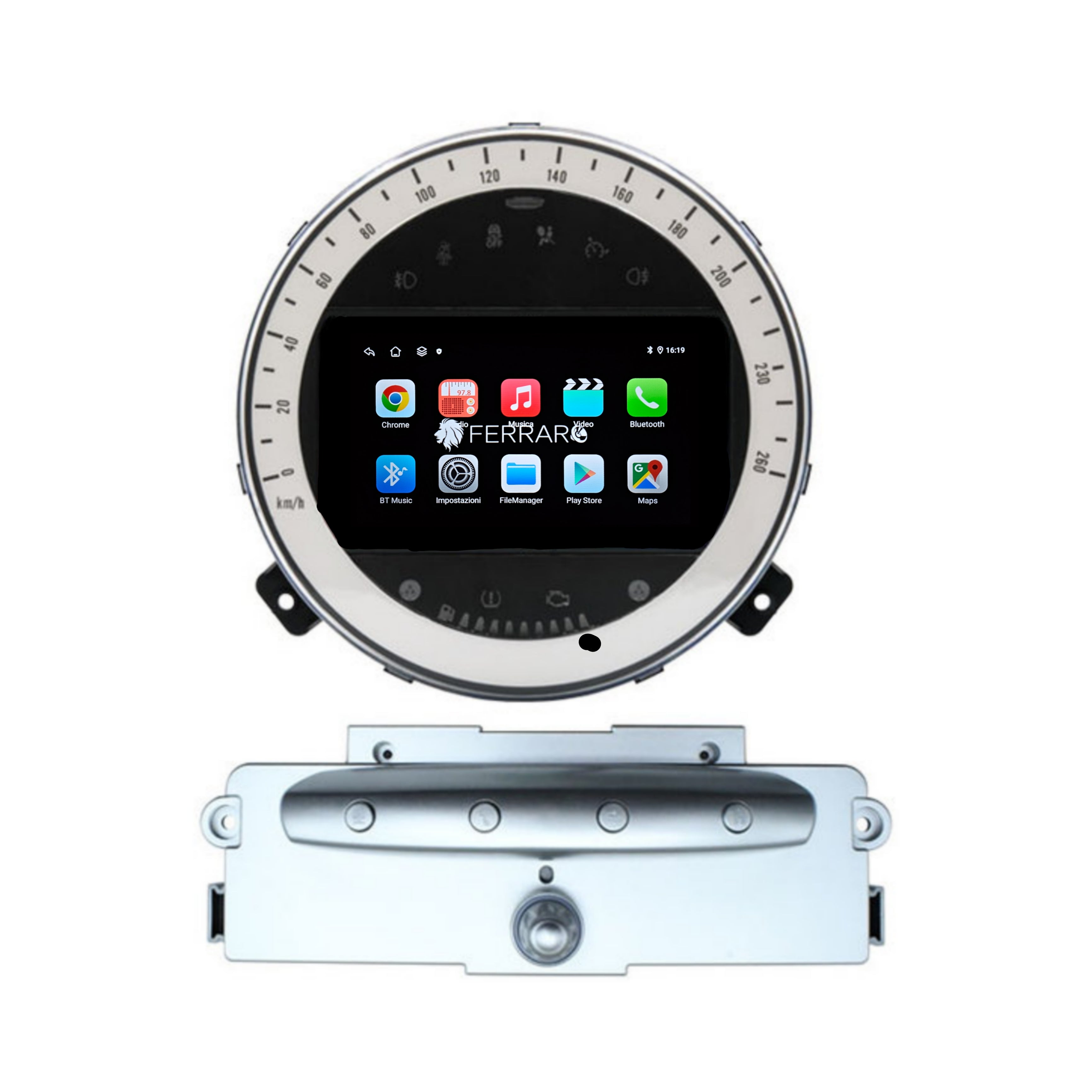 Autoradio per Mini Cooper R55/R56/R57 7" | 2007-2013 | Android | Bluetooth | CarPlay | Android Auto | 4GB/8GB Ram