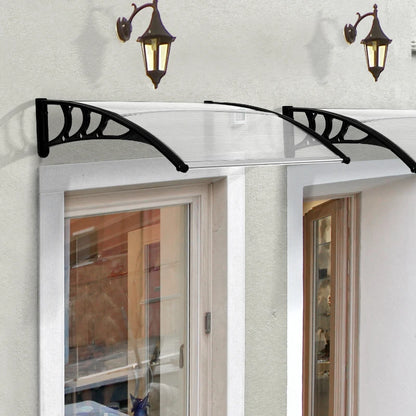 Outsunny Pensilina da Esterno 75x120 cm in Policarbonato Impermeabile e Anti-UV per Porta o Finestra