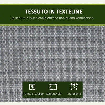 Outsunny Dondolo da Giardino 3 Posti con Tettuccio Parasole Regolabile, 195x118x170 cm, Grigio Scuro