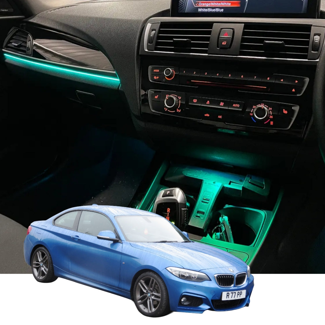 Ambient Light per BMW Serie 2, F22, F23, M240i (2013-2019), 64 Colori RGB