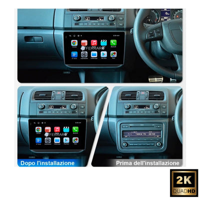 Autoradio per Skoda Fabia MK2 9" 2K | 2007-2014 | Android | Bluetooth | CarPlay | Android Auto | 12/256GB Ram