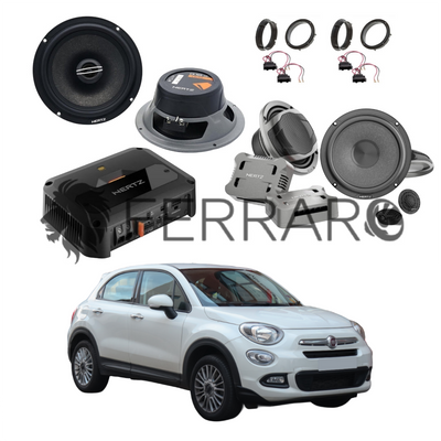Hertz Sound Amplificatore CP 4.800 4 Canali 4x190w, CK 165, CX 165, Set Cavi, per Fiat 500x dal 2014>