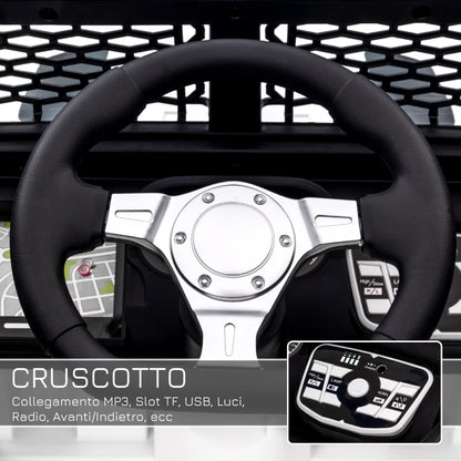 HOMCOM Macchina Elettrica per Bambini Jeep Fuoristrada con Telecomando e 2 Velocità, 100x65x72 cm, Bianco
