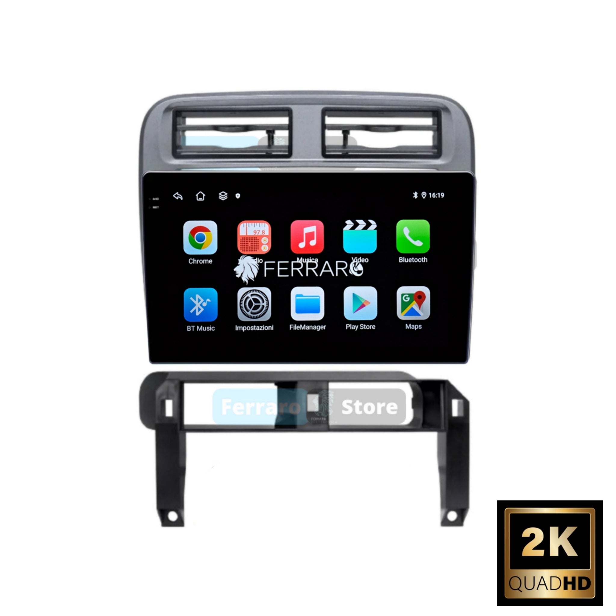 Autoradio per Fiat Grande Punto 9" 2K | 2004-2012 | Android | Bluetooth | CarPlay | Android Auto | 12/256GB Ram