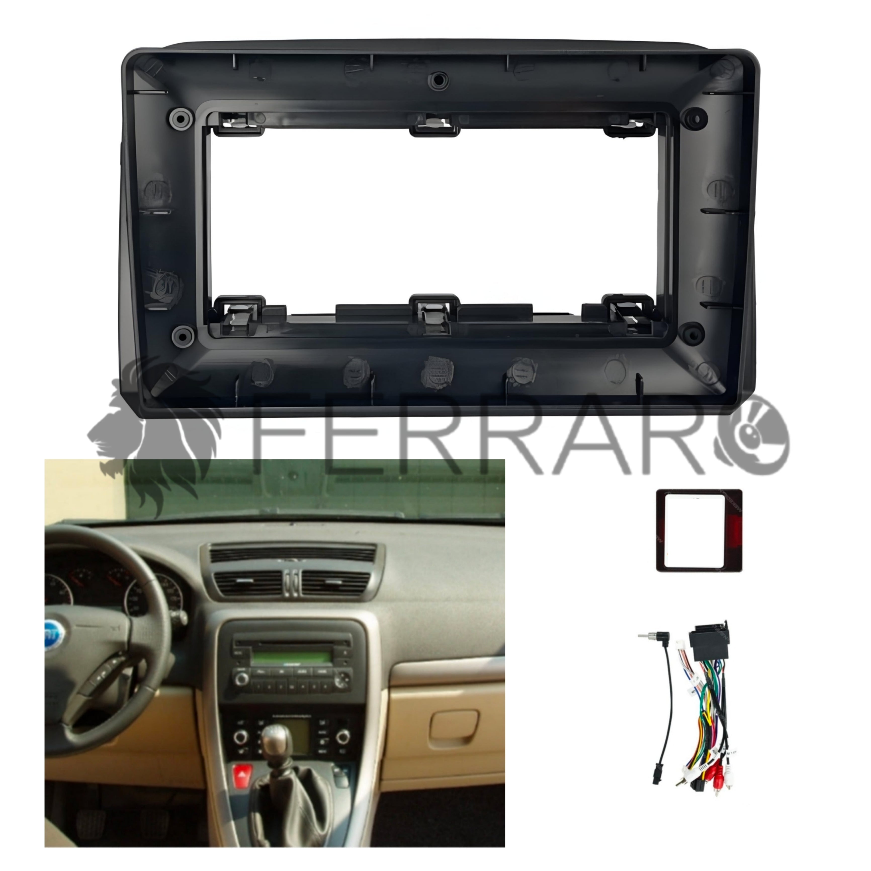 Kit Montaggio Autoradio 9"Pollici Fiat Croma (2005-2012) Mascherina, Cablaggio Autoradio Android