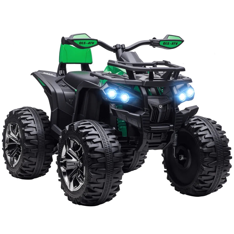 HOMCOM Quad per Bambini Elettrico 12V con Fari e Batteria Ricaricabile, Età 3-5 Anni, 100x65x73cm, Verde