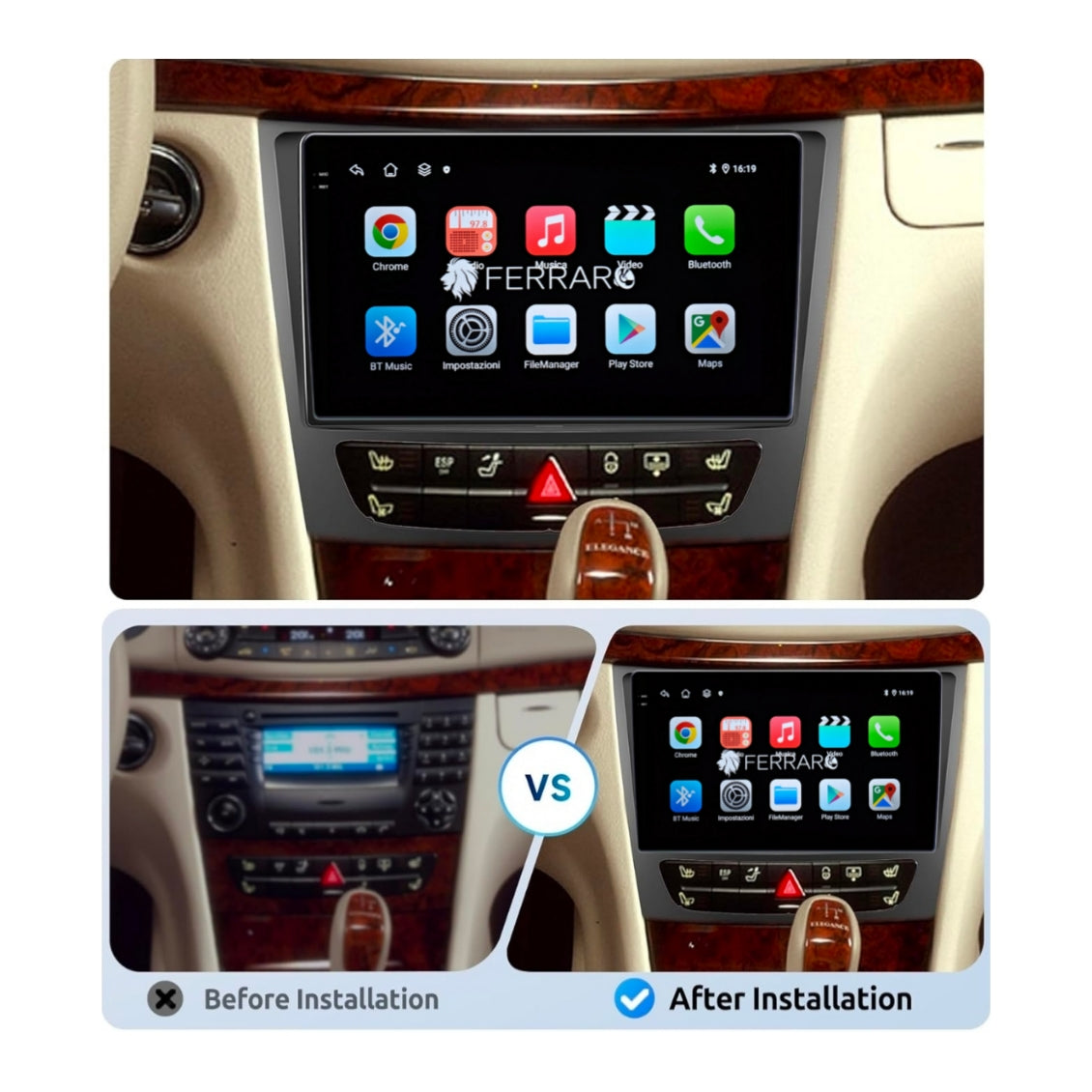 (PRENOTA) Autoradio per CLS, C219 (2004-2010) 9" 2K, Android, Bluetooth, CarPlay, Android Auto, 12/256GB Ram