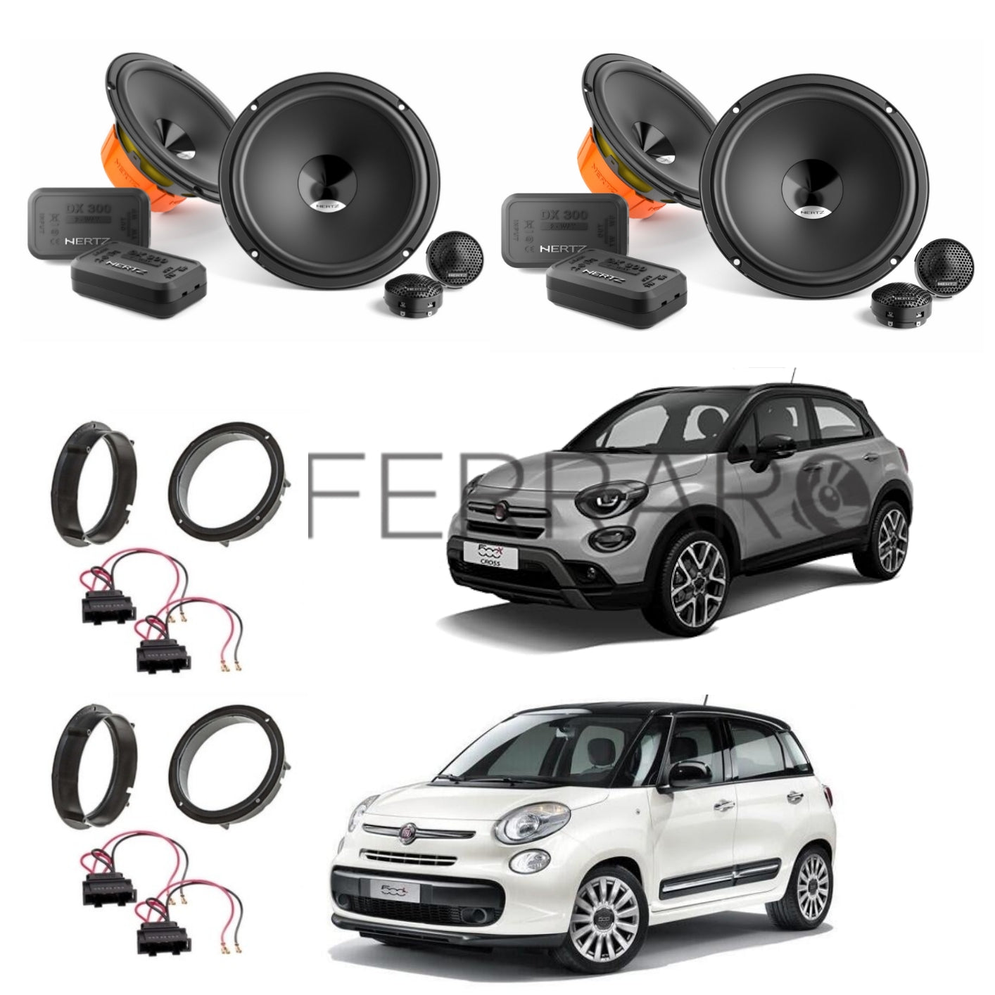 Hertz Kit 8 Casse | DSK 165.3 | Ant/Post | Fiat 500L e 500X