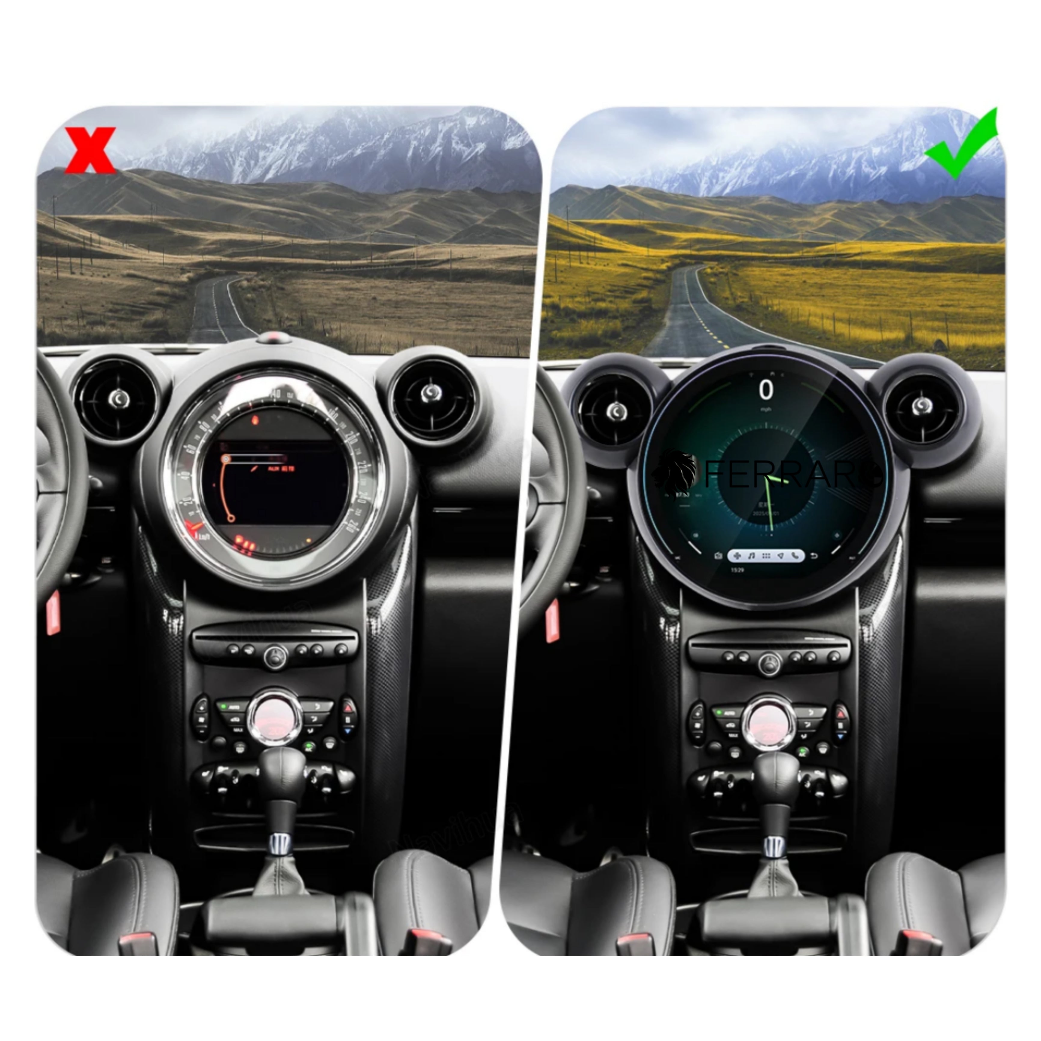 Autoradio per Mini Countryman R60 11.7 | 2010-2016 | Android | Bluetooth | CarPlay | Android Auto | 4/8GB Ram