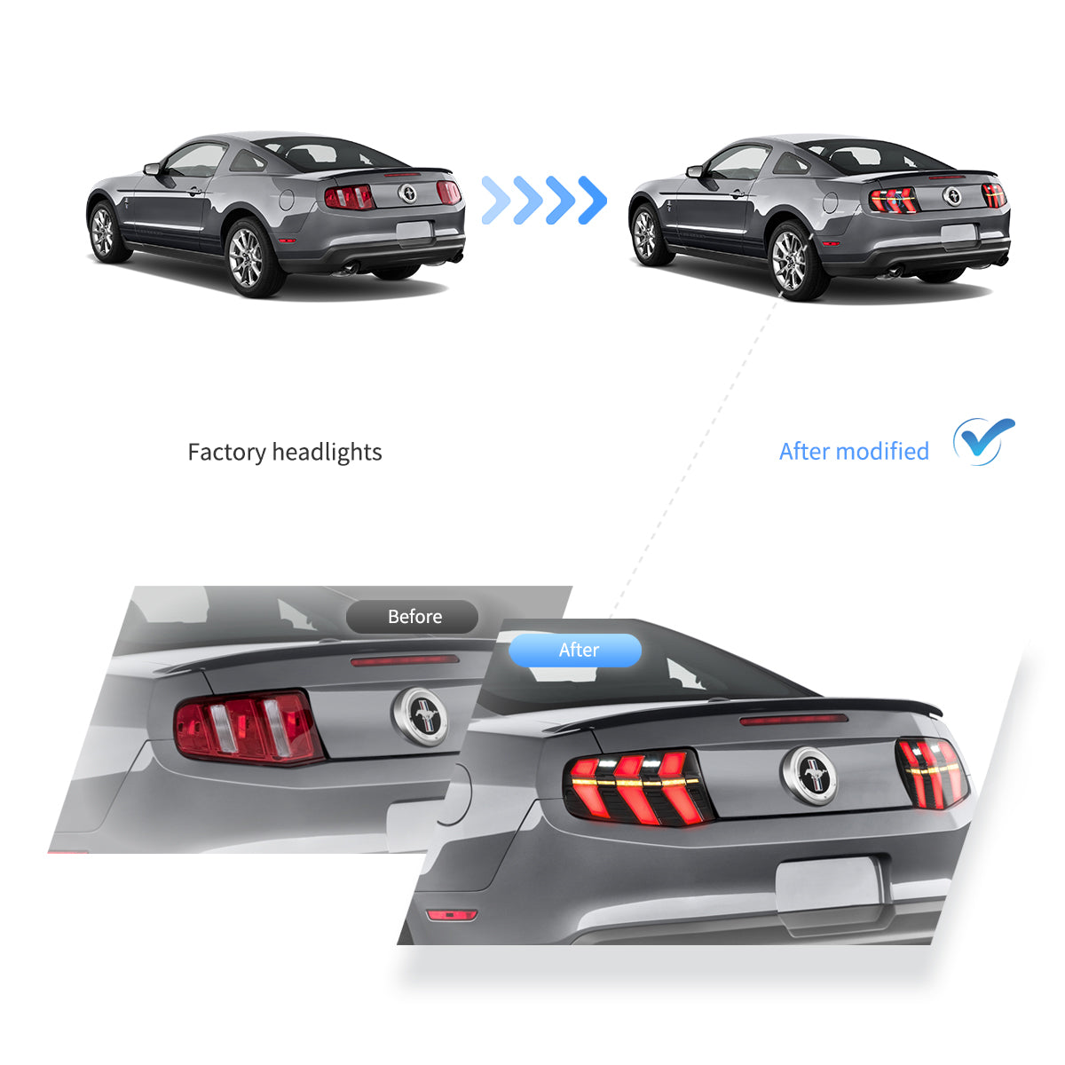 Fanali Posteriore Completo per Ford Mustang 5ª Serie (2010-2012) a LED