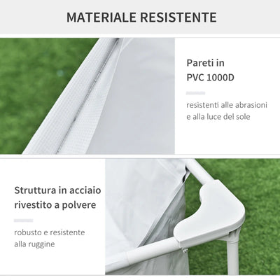 Outsunny Piscina Fuori Terra Autoportante, Piscina Rigida Rettangolare con Filtro e Valvola in Acciaio e PVC, Grigio, 252x152x65cm