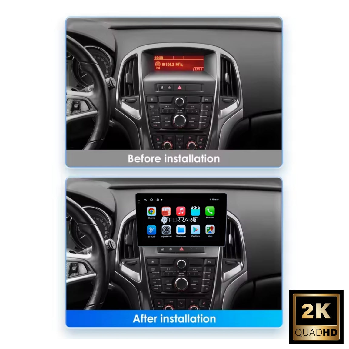 Autoradio per Opel Zafira C Tourer 9" 2K | 2011-2016 | Android | Bluetooth | CarPlay | Android Auto | 12/256GB Ram