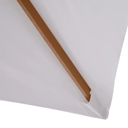 Outsunny Ombrellone m da Giardino 2x3 in Legno Laccato con Copertura Rimovibile, Bianco