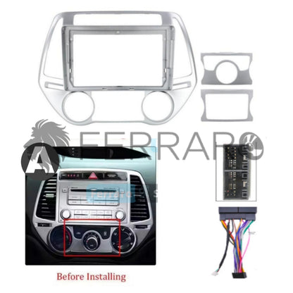 Kit Montaggio Autoradio 9"Pollici Hyundai Grand i20 (2012-2014) Mascherina, Cablaggio per Autoradio Android