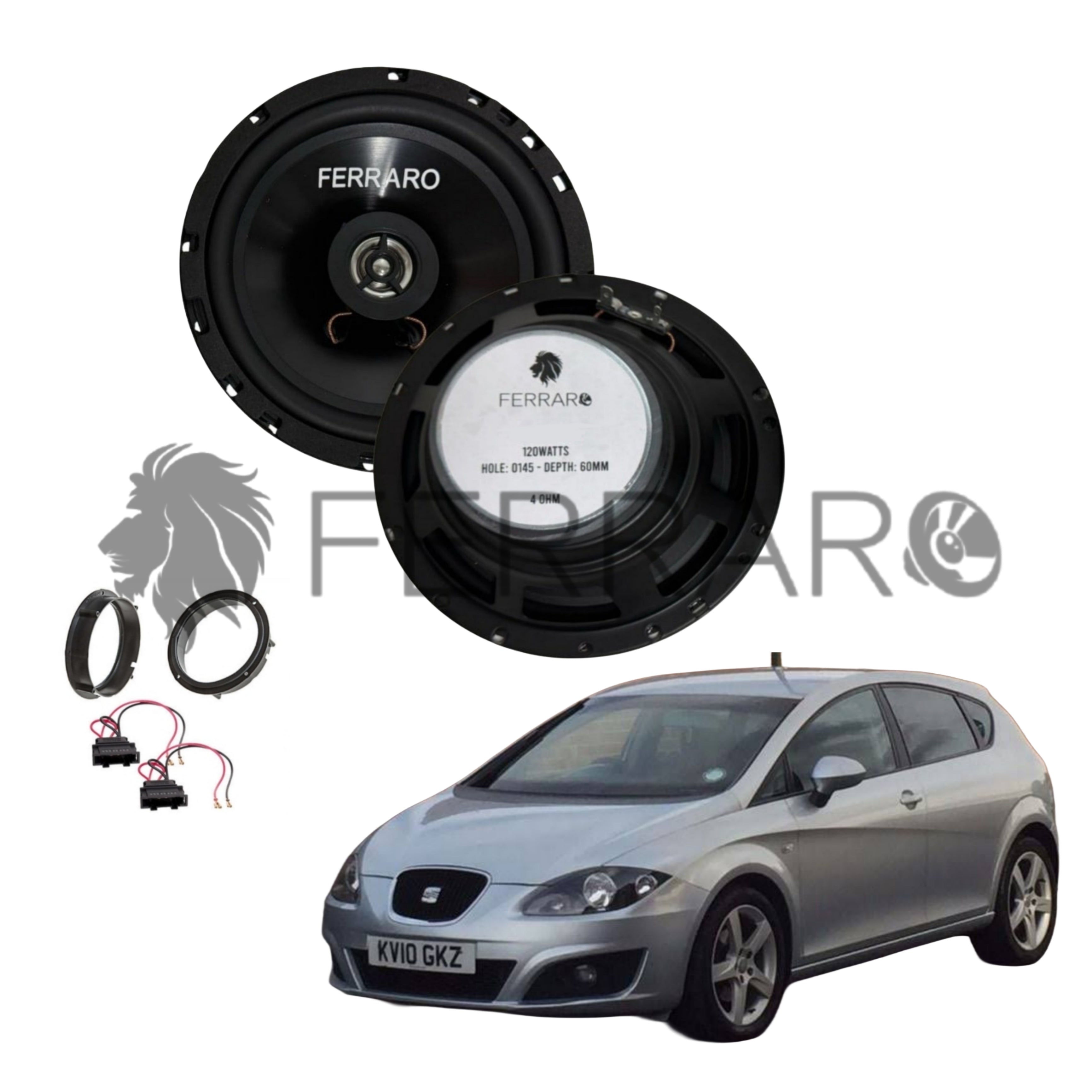 FerraroStore Kit 2 Altoparlanti | ASC-652PC | Ant o Post | Seat Leon MK2 (2005-2012)