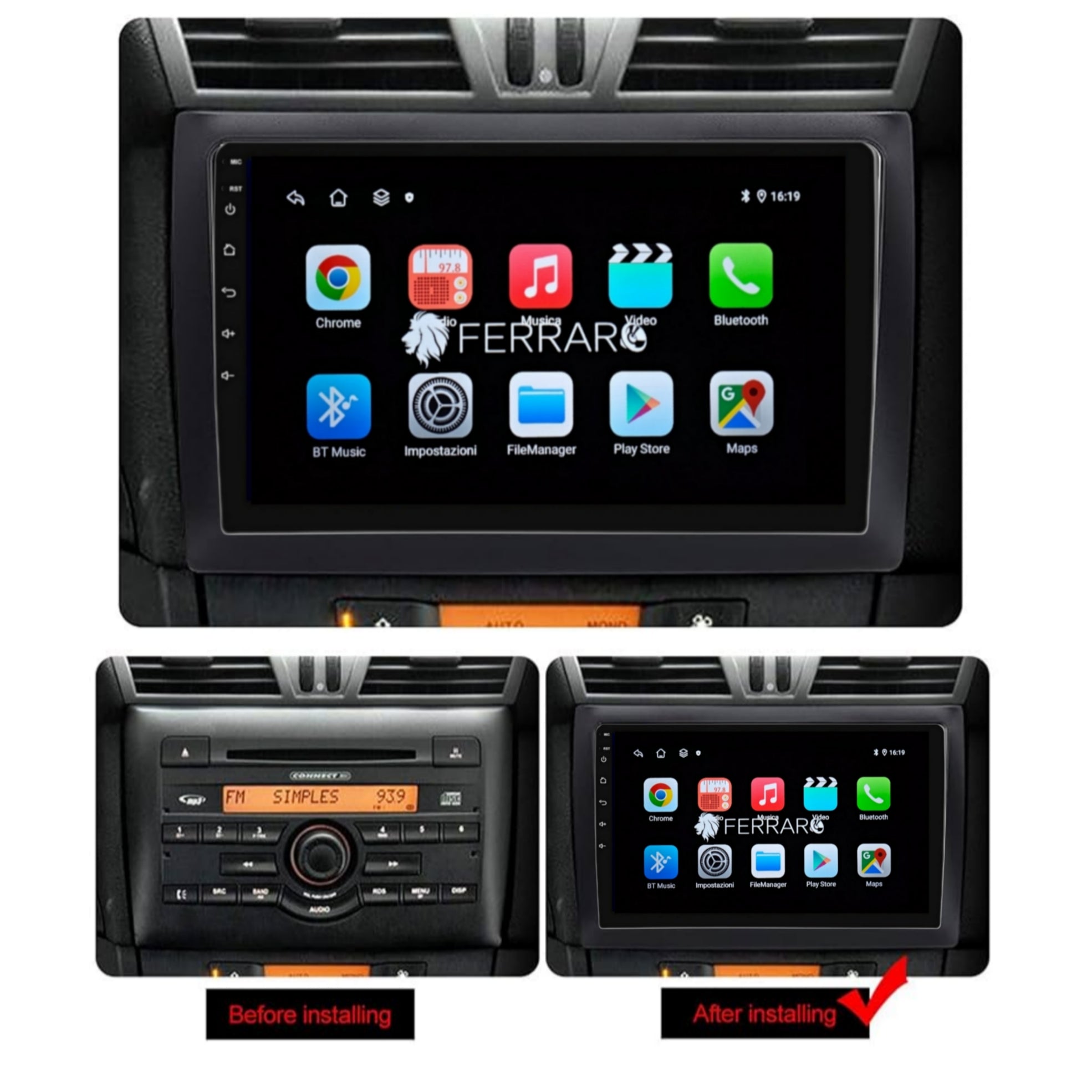 Autoradio per Fiat Stilo 9" | 2001-2010 | Android | Bluetooth | CarPlay | Android Auto | 2GB/4GB/6GB/8GB Ram
