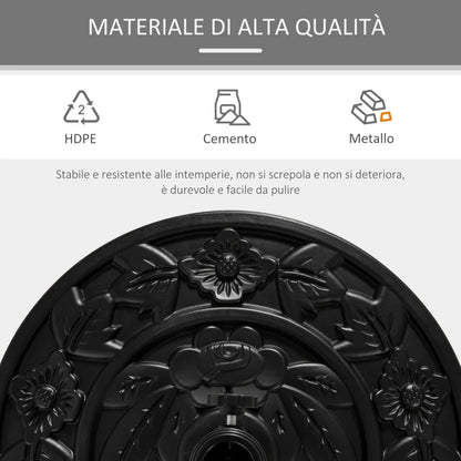 Outsunny Base per Ombrellone da Giardino con Palo da 35mm / 38mm / 48mm Cemento Φ50x32x32cm