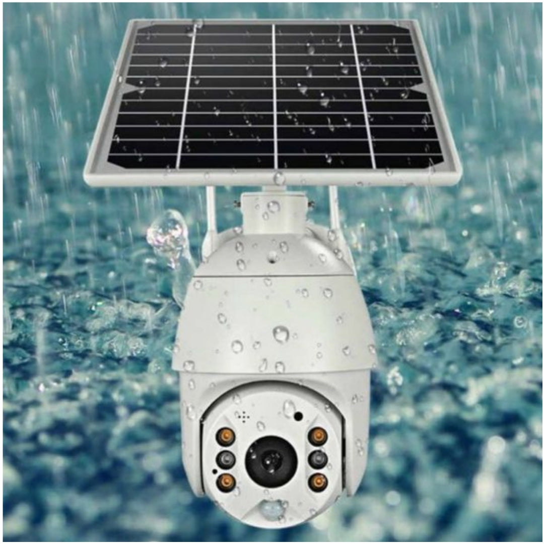 Caméra de sécurité - Caméra IP sans fil à panneau solaire PTZ extérieur Caméra panoramique / titre WiFi 1080P avec vision nocturne 
