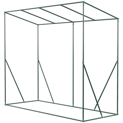 Outsunny Serra da Giardino in PE e Acciaio con 4 Picchetti, 2 Finestre e Copertura Rinforzata, 200x77x148-169cm