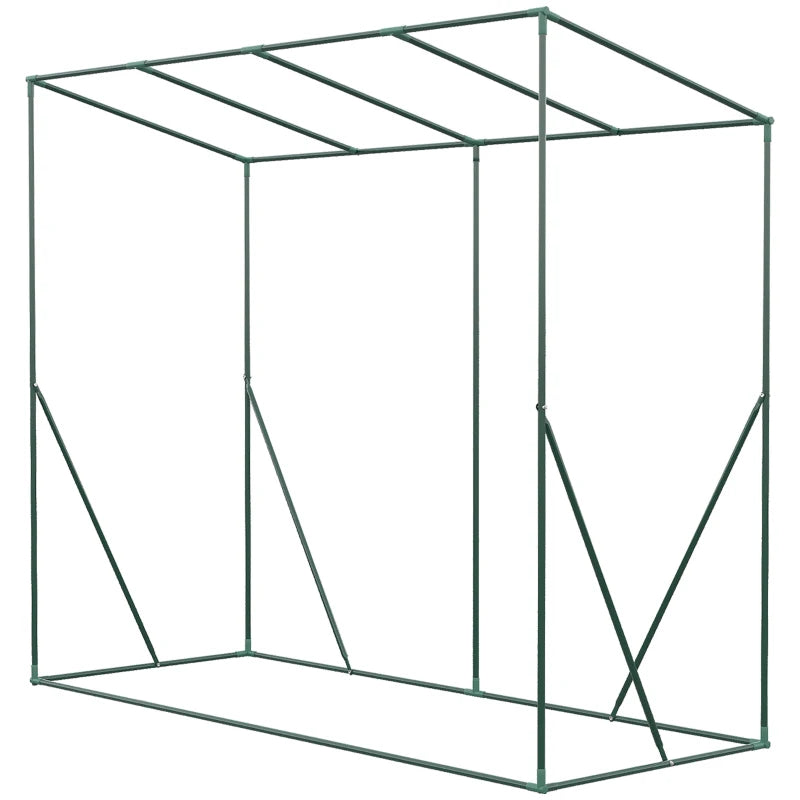Outsunny Serra da Giardino in PE e Acciaio con 4 Picchetti, 2 Finestre e Copertura Rinforzata, 200x77x148-169cm