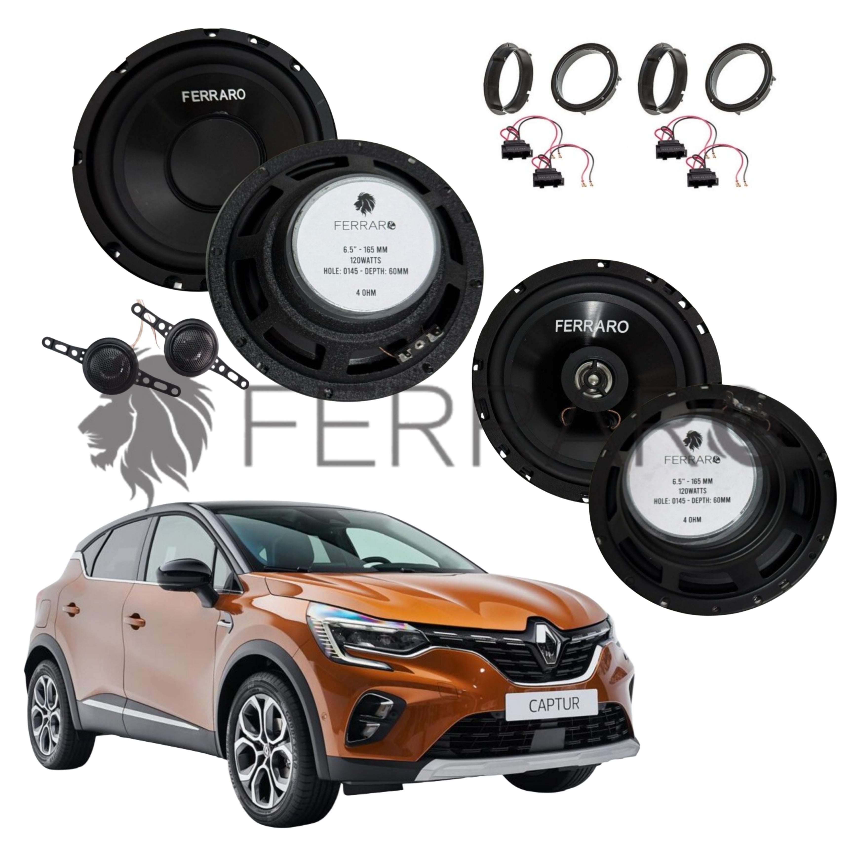 FerraroStore Kit 6 Altoparlanti | ASK-165.2 | ASC-652PC | Ant/Post | Renault Captur II Serie (Dal 2020>)