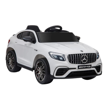 HOMCOM Macchina Elettrica per Bambini 3-5 Anni Mercedes con Cintura di Sicurezza e Telecomando, Bianco