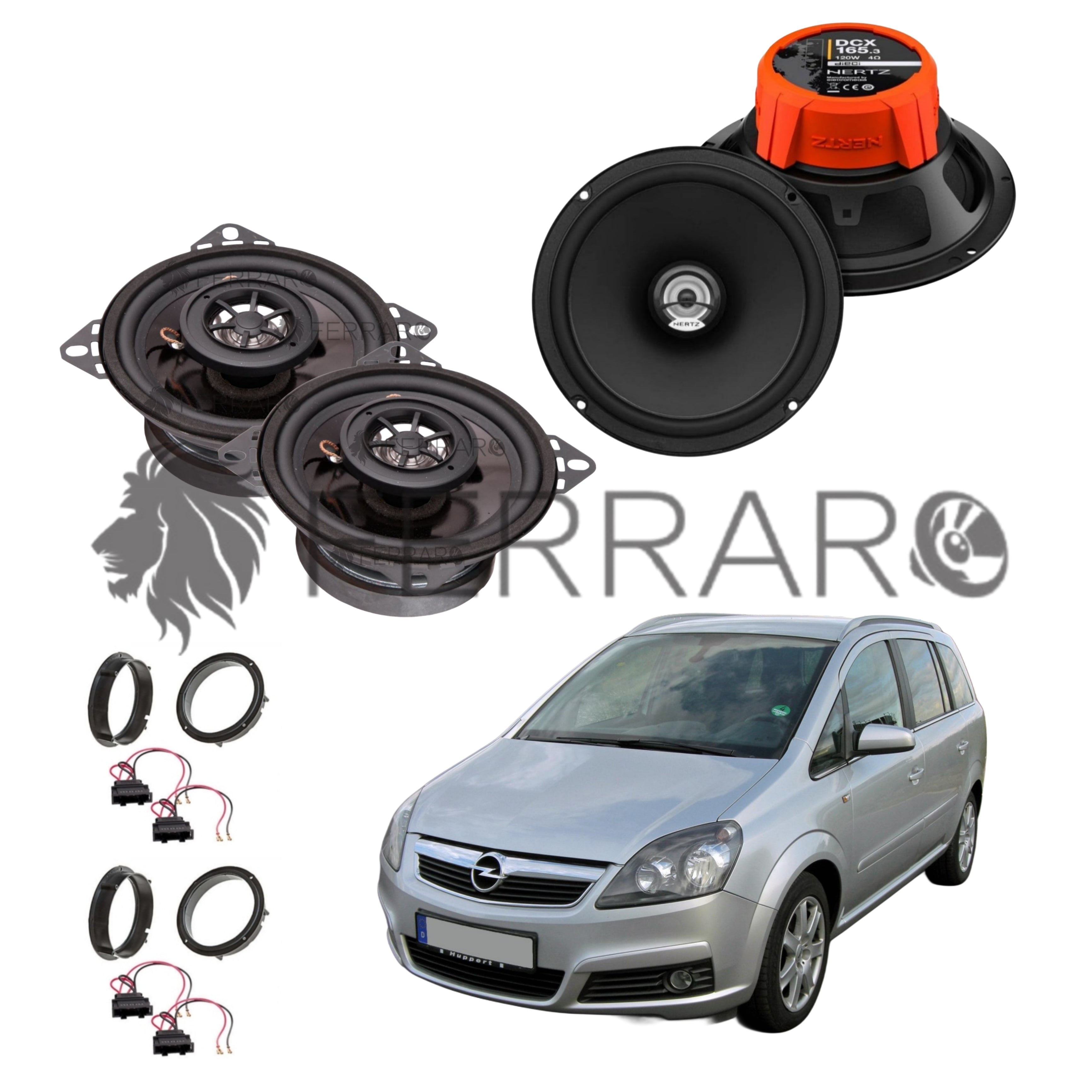FerraroStore Kit 4 Casse | DCX 165.3 | ASC-452.PC | Ant/Post | Opel Zafira B (2005-2014)