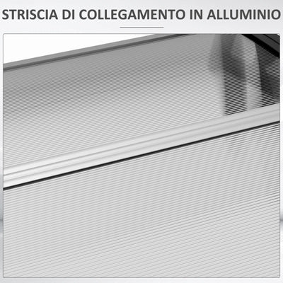Outsunny Tettoia Moderna in Policarbonato, Alluminio e PP per Balconi, Finestre e Porte, 110x60x18 cm