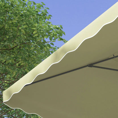 Outsunny Ombrellone Decentrato 2.5x2.5 m con Base a Croce e Apertura a Manovella, in Metallo e Poliestere Beige