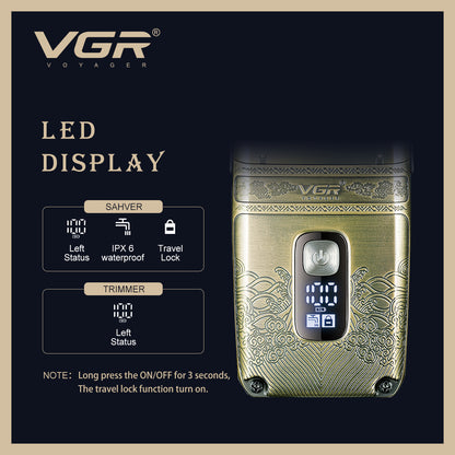 VGR Kit 2-1 Combo, Trimmer, Shaver, Accessori V-649
