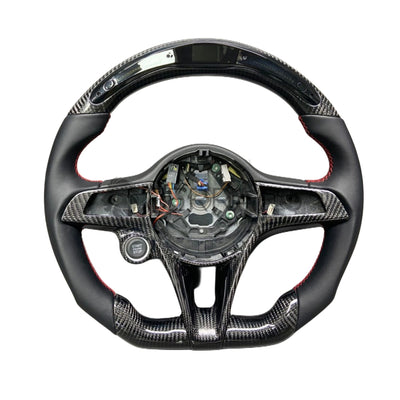 Volante Sportivo per Alfaromeo Giulia, Stelvio,  Carbonio, Customizzato in Pelle (su Realizzazione)