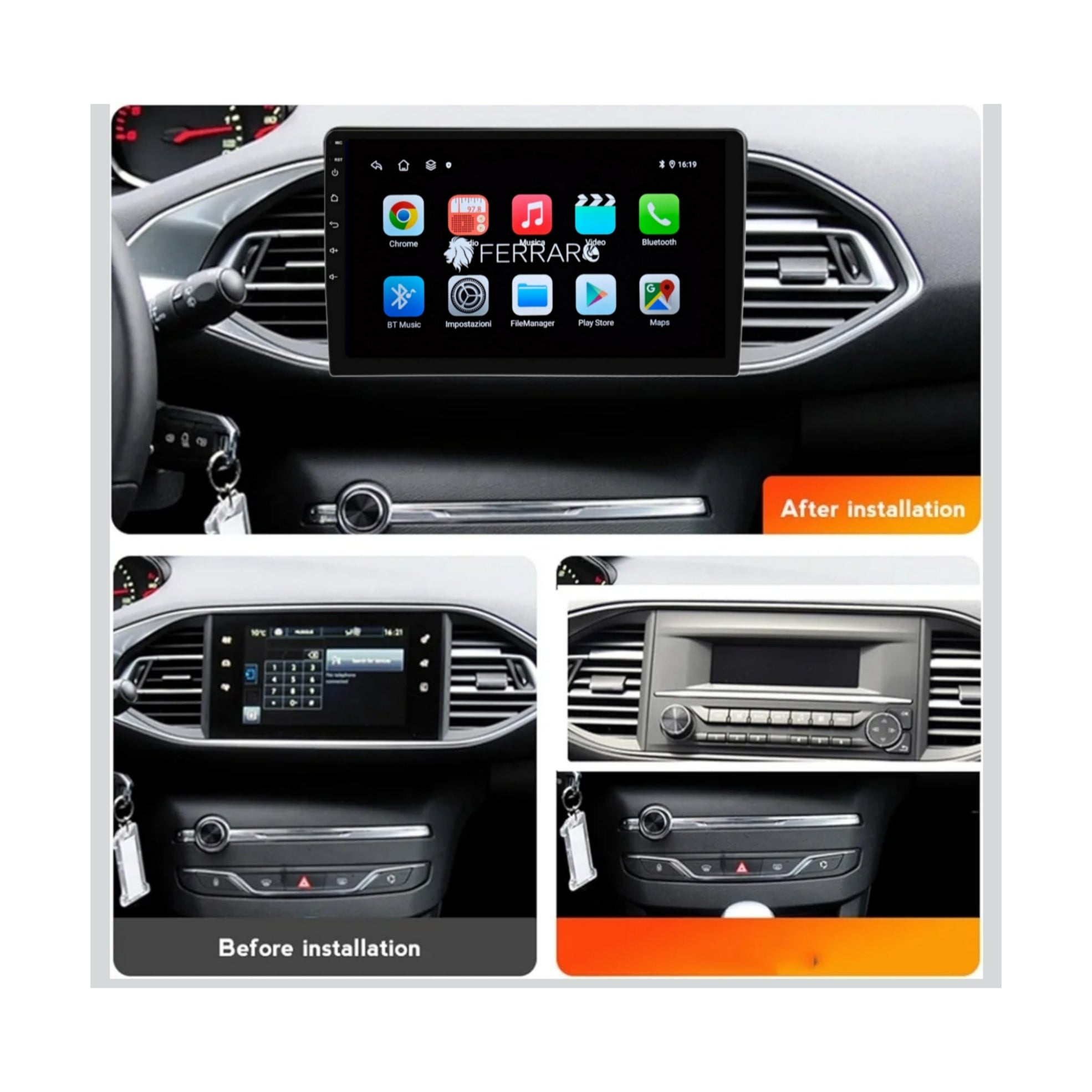 Car Radio for PEUGEOT 308/308s [2013-2017] - 2GB/4GB/6GB/8GB Intelligent car system, 2Din 9"Inch, GPS, Navigator, Wifi